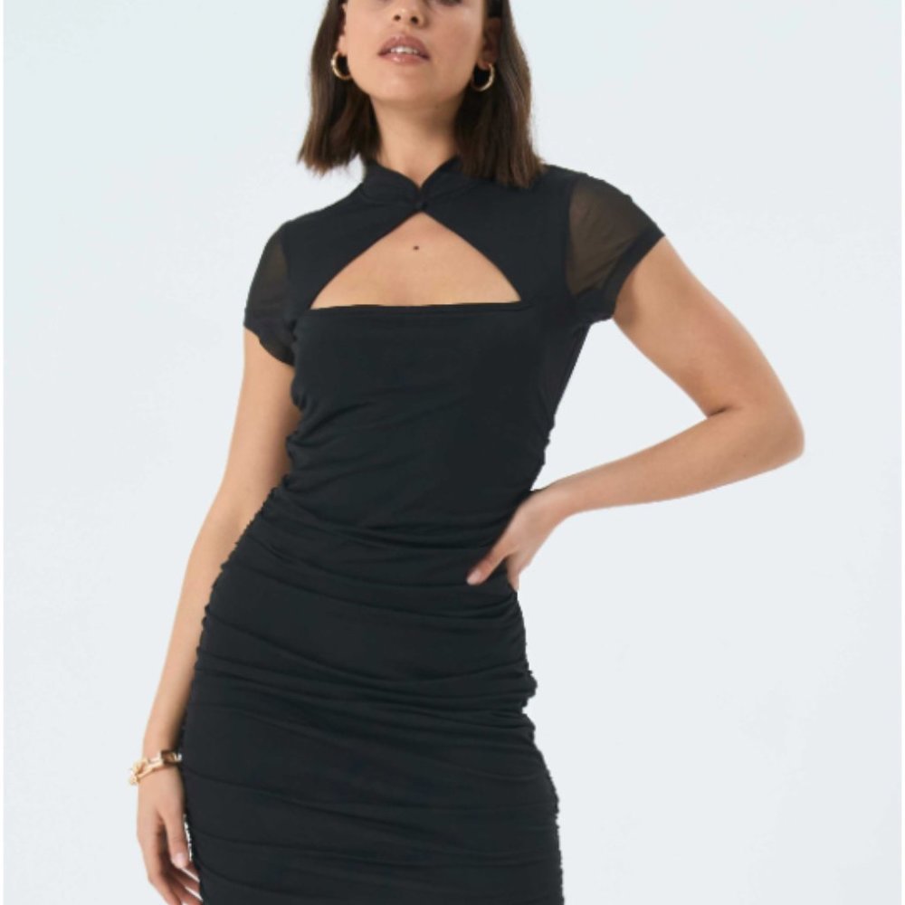 Glassons Keyhole Mesh Mini Dress Size M